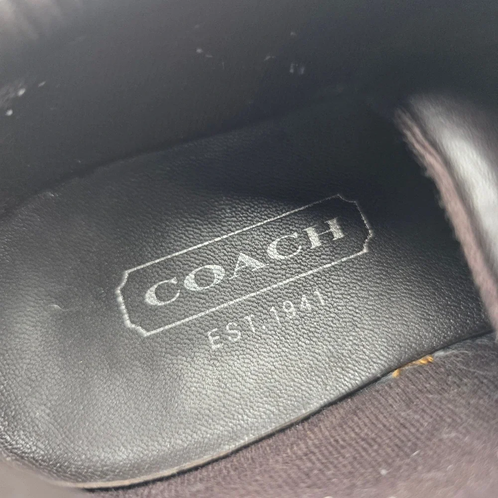 Coach Kelsie Signature‎ C Monogram Sneakers Women's 6.5 Canvas Leather Lace Up